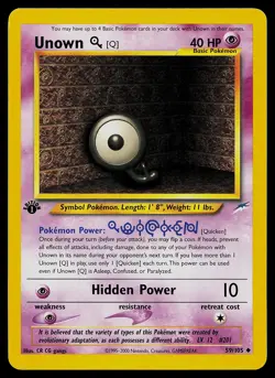 Pokemon Card - Unown [Q] Neo Destiny 59/105 Uncommon 1st Edition - Image 1