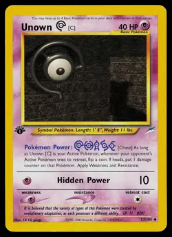 Pokemon Card - Unown [C] Neo Destiny 57/105 Uncommon 1st Edition - Image 1