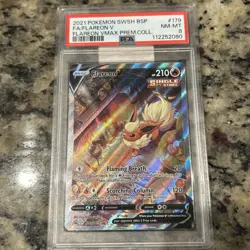Flareon V SWSH179 SWSH: Sword & Shield Promo Cards Holo PSA8 - Image 1