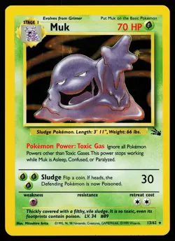 Muk 13/62 Holo Rare Fossil Pokemon Card - Image 1