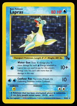 Lapras 10/62 Holo Rare Fossil Pokemon Card - Image 1