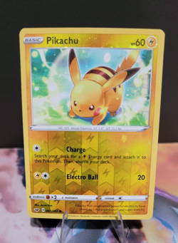 Pikachu Card Reverse Cosmos Holo 065/202 LP PROMO Pokemon TCG - Image 1
