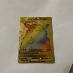 Pikachu VMAX 044/185 Rainbow HP310 Gold Foil Fan Art Display Card - NM - Image 2