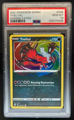 2021 Pokemon SWSH Shining Fates Yveltal #046/072 PSA 10 - Image 1