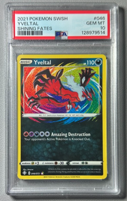 2021 Pokemon Shining Fates 046/072 Yveltal Amazing Rare Holo PSA 10 Graded QTY - Image 1