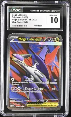 CGC 10 Gem Mint Pokemon Mega Latias ex 163/132 Secret Rare| Mega Evolution Holo - Image 1