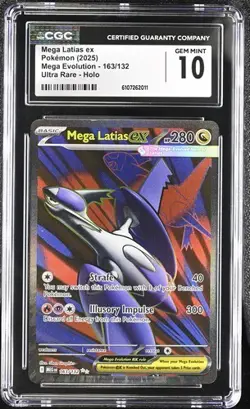 CGC 10 Gem Mint Pokemon Mega Latias ex 163/132 Secret Rare| Mega Evolution Holo - Image 3