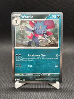 Pokemon TCG: Phantasmal Flames - Weavile MEP 021 Black Star Promo Card - NM - Image 1