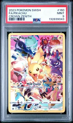 Pokemon TCG Pikachu 160/159 Crown Zenith Secret Rare Holo PSA 9 - Image 2