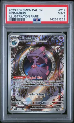 2023 POKEMON PAL EN-PALDEA EVOLVED ILLUSTRATION RARE #212 MISMAGIUS PSA 9 - Image 1