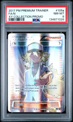 2017 POKEMON PREM TRAINER XY COLL PROMO #105A FULL ART/N PSA 8 - Image 1