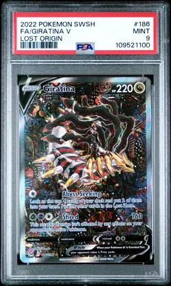 2022 POKEMON SWORD & SHIELD LOST ORIGIN #186 FULL ART/GIRATINA V PSA 9 - Image 1