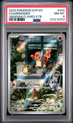 2023 POKEMON SVP OBSIDIAN FLAMES ELITE TRAINER BOX #044 CHARMANDER PSA 8 - Image 1