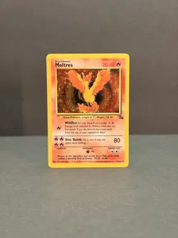 Pokemon Fossil Moltres Holo - Lightly Played LP - Original Vintage 12/62 - Image 1