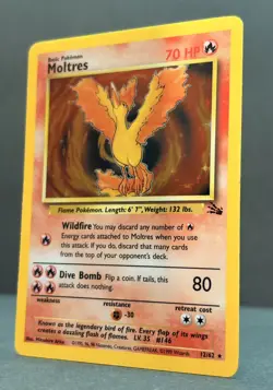 Pokemon Fossil Moltres Holo - Lightly Played LP - Original Vintage 12/62 - Image 4