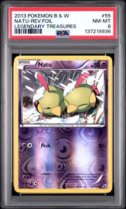 2013 POKEMON B&W LEGEND TREASURES #55 NATU-REVERSE FOIL PSA 8 - Image 1