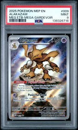 2025 POKEMON MEGA EVOLUTION ELITE TRAINER BOX PROMO #009 ALAKAZAM PSA 9 - Image 1