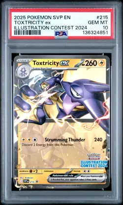 2025 POKEMON SVP EN-SV ILLUSTRATION CONTEST PROMO #215 TOXTRICITY EX PSA 10 - Image 1