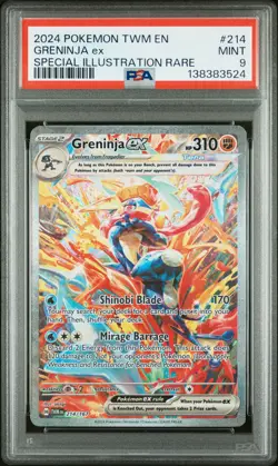 2024 POKEMON TWM SPECIAL ILLUSTRATION RARE #214 GRENINJA EX PSA 9 - Image 1