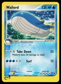 Wailord 14/109 Holo Rare EX Ruby & Sapphire Pokemon Card - Image 1
