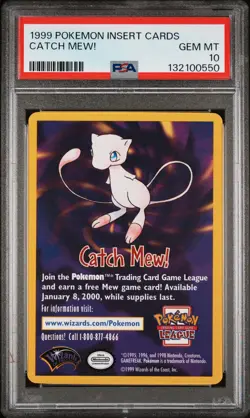 1999 POKEMON INSERT CARDS CATCH MEW! PSA 10 - Image 1