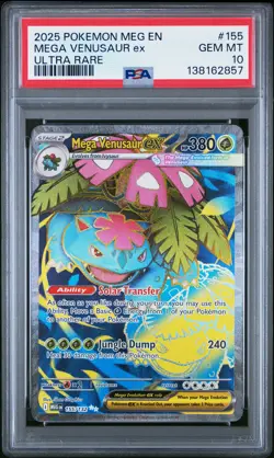 2025 POKEMON MEG EN-MEGA EVOLUTION ULTRA RARE #155 MEGA VENUSAUR EX PSA 10 - Image 1