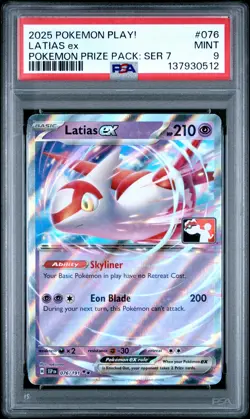 2025 POKEMON PLAY! POKEMON PRIZE PACK: SER 7 #076 LATIAS EX PSA 9 - Image 1