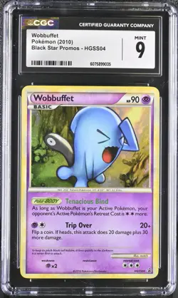CGC 9 MINT Wobbuffet 2010 Black Star Promos HGSS04 Holo Pokemon Card - Image 1