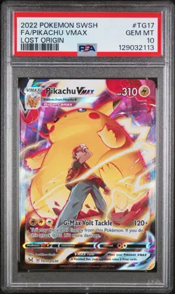 2022 POKEMON SWORD & SHIELD LOST ORIGIN #TG17 FULL ART/PIKACHU VMAX PSA 10 - Image 1