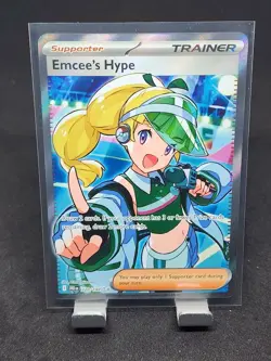 Pokemon Destined Rivals Emcee's Hype 220/182 Ultra Rare NM English - Image 1