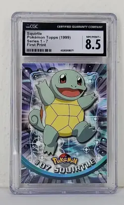 CGC 8.5 Squirtle #7 1999 Pokemon Topps 1st Print Series 1 Card Graded Nm/Mint+ - Image 1