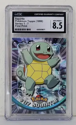 CGC 8.5 Squirtle #7 1999 Pokemon Topps 1st Print Series 1 Card Graded Nm/Mint+ - Image 2
