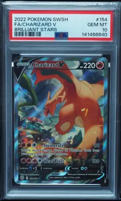Charizard V 154 PSA 10 Brilliant Stars Pokemon Card - Image 1