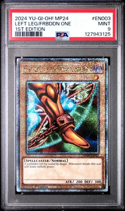 2024 YU-GI-OH! MP24-25TH ANNIVERSARY 1ST ED LEFT LEG OF THE FORBIDDEN ONE PSA 9 - Image 1
