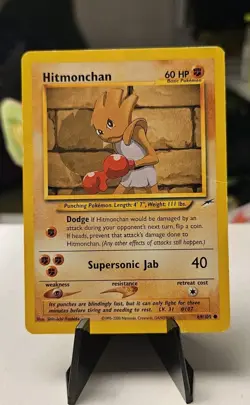 Hitmonchan Neo Destiny 69/105 Unlimited Edition Regular Card Vintage - Image 1