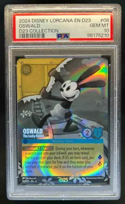 2024 Disney Lorcana Azurite Sea Oswald - The Lucky Rabbit Promos #06/D23 PSA 10 - Image 1