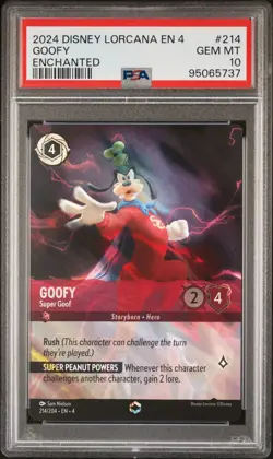 2024 DISNEY LORCANA EN 4-URSULA'S RETURN ENCHANTED GOOFY - SUPER GOOF PSA 10 - Image 1