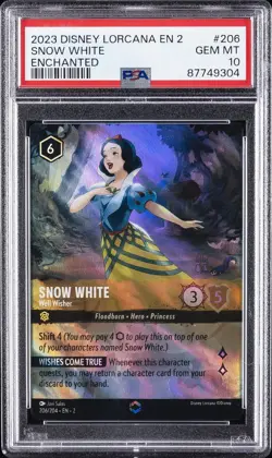 2023 DISNEY LORCANA EN 2-ENCHANTED SNOW WHITE - WELL WISHER PSA 10 - Image 1