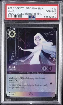 2023 DISNEY LORCANA EN P1-PROMO #19 ELSA - GLOVES OFF PSA 10 - Image 1
