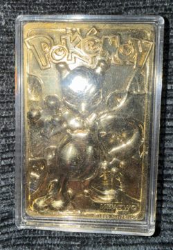 Pokemon 1999 Burger King 23K Gold Plated Card Mewtwo With Pokeball Case - Image 3