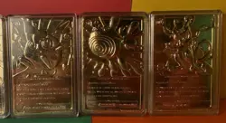 Pokemon Burger King Promo 23K Gold Plated Trading Cards Full Set 1999 Minty Rare - Image 5