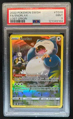 2022 Pokemon SWSH Lost Origin Snorlax Trainer Gallery #TG10/TG30 PSA 9 - Image 1