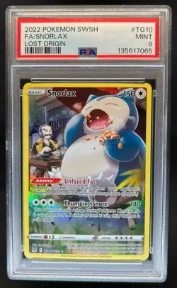 2022 Pokemon SWSH Lost Origin Snorlax Trainer Gallery #TG10/TG30 PSA 9 - Image 1