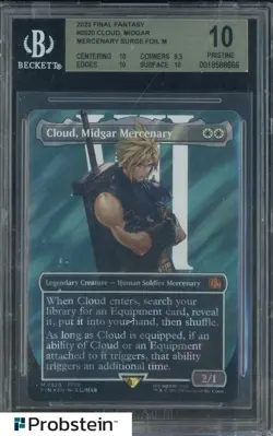 2025 MTG Final Fantasy Borderless Surge Foil 0520 Cloud Midgar Mercenary BGS 10 - Image 1