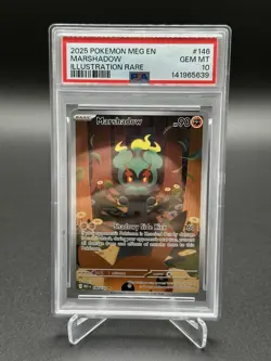 2025 Pokemon MEG EN Mega Evolution ILLUSTRATION RARE 146/132 MARSHADOW PSA 10 - Image 1