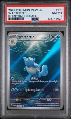 WARTORTLE 171/165 PSA 8 POKEMON 151 CARD ILLUSTRATION RARE HOLO ENGLISH - Image 1