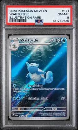 WARTORTLE 171/165 PSA 8 POKEMON 151 CARD ILLUSTRATION RARE HOLO ENGLISH - Image 1