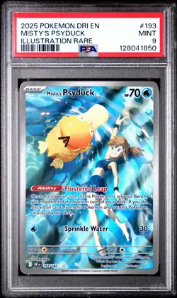 2025 POKEMON DRI EN-DESTINED RIVALS ILLUSTRATION RARE #193 MISTY'S PSYDUCK PSA 9 - Image 1