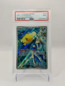 2025 POKEMON DRI EN-DESTINED RIVALS ILLUSTRATION RARE #193 MISTY'S PSYDUCK PSA 9 - Image 1