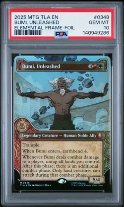 2025 MTG AVATAR: THE LAST AIRBENDER ELEMENTAL FRAME-FOIL BUMI, UNLEASHED PSA 10 - Image 1